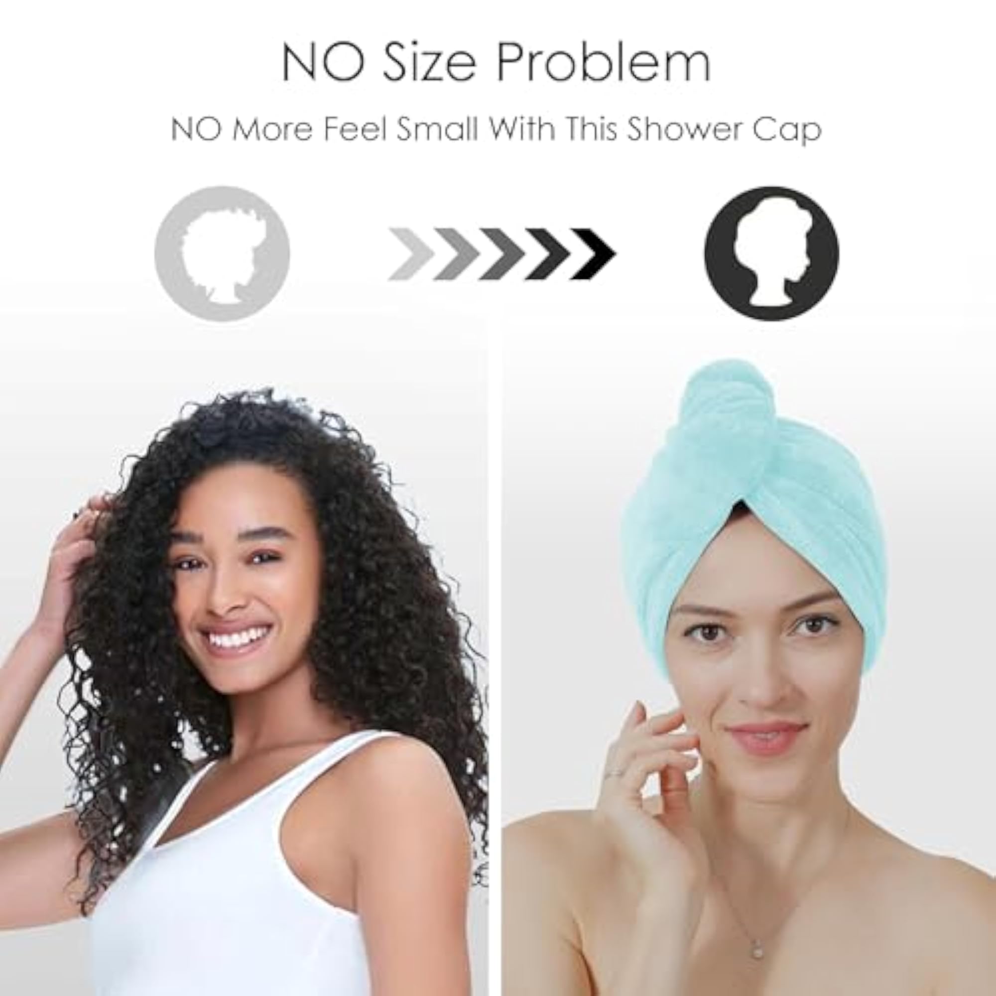 5 Pack Microfiber Hair Turbans for All Hair Types